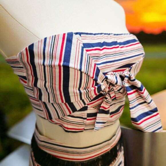 L’Atiste Striped Fringe Skirt Set w/ Bandeau Top & Back Slit – NWT – Size S - Picture 11 of 16